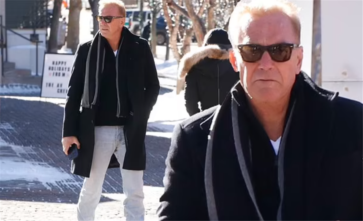 Kevin Costner Is Effortlessly Cool In A Black Coat And Jeans As He ...