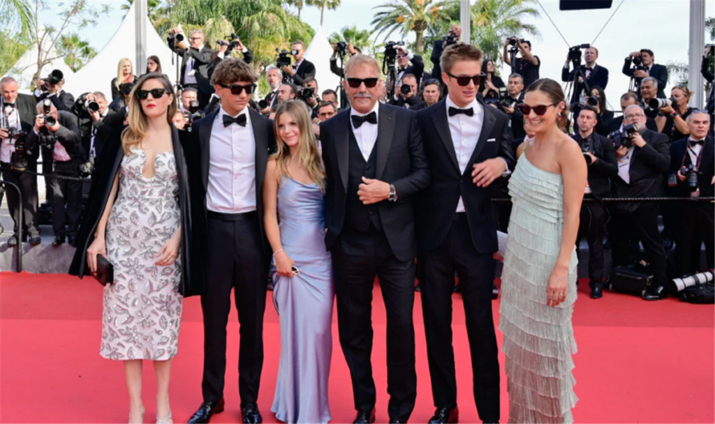 Kevin Costner Makes Rare Appearance With 5 Of His Kids At Cannes Film